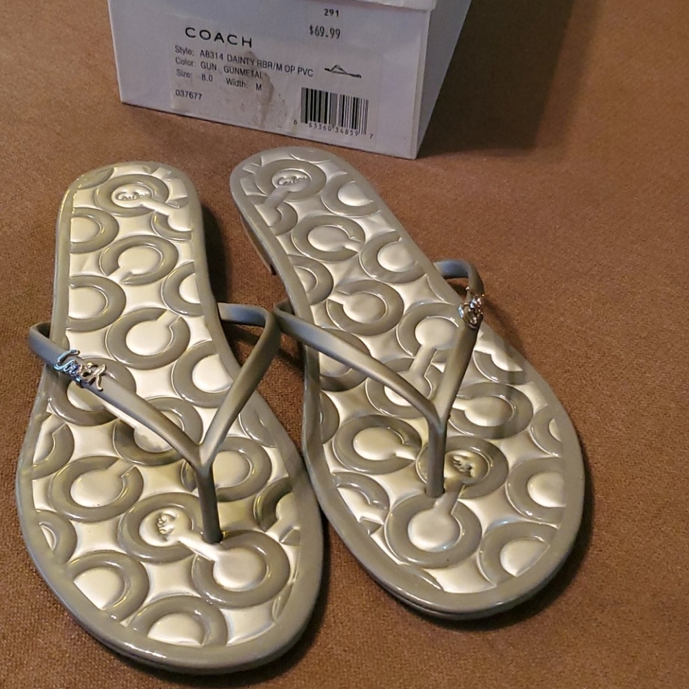 Coach Flip Flops Size 8.0